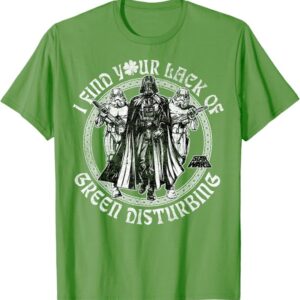Star Wars Darth Vader Luck Green St. Patrick s Day T-Shirt Disney+ Graphic Tee