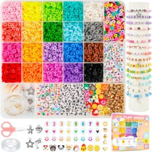 sunlode bracelet making kit 5000 pcs preppy clay beads & charms