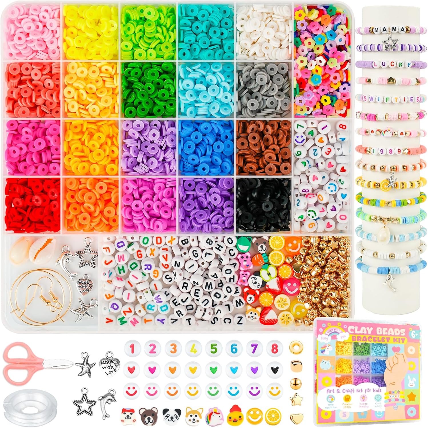 sunlode bracelet making kit 5000 pcs preppy clay beads & charms sunlode bracelet making kit 5000 pcs preppy clay beads & charms