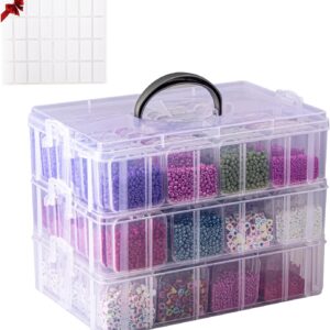 vtg bead organizer box 84 pcs 3 tier portable storage set