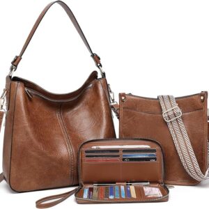 women’s 3pcs purse set – tote, shoulder bag, crossbody & wallet