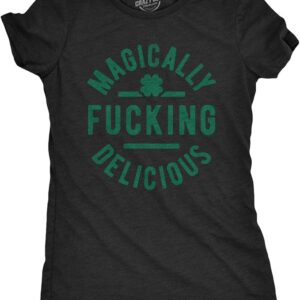 women’s st. patrick’s day t shirt – funny “shenanigans” clover graphic tee