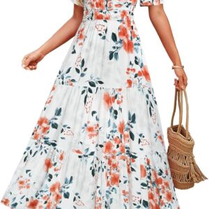 zesica women’s 2026 spring summer floral boho maxi dress – flowy a line beach vacation style