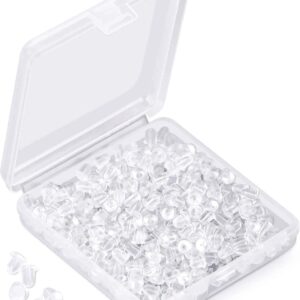 ibayam silicone earring backs 1200 pcs clear replacement backings (4mm)