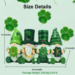 St. Patrick’s Day 4-in-1 Irish Gnome Figurines – Lucky Shamrock Leprechaun Decor
