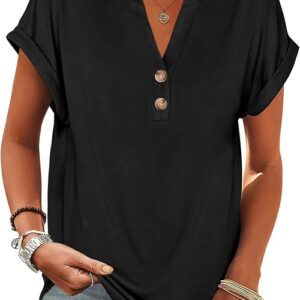 anrabess women’s short sleeve henley top – v neck dressy casual summer tee (2026 vacation style)