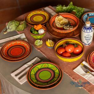 cactus canyon ceramics salsa bowls spanish terracotta multicolor, 5 piece set (european size)