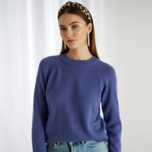 jennie liu women's 3 ply cashmere crewneck sweater – luxuriously soft premium cashmere winter sweater in classic timeless colors