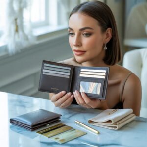 coach 3 in 1 bifold wallet in signature coated canvas & crossgrain leather eight card slots, removable id insert & full length bill compartments