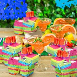 Jexine mini donkey pinata 12-pack 4 inch fillable fiesta party favors handmade paper for Cinco de Mayo birthday and Mexican themed celebrations