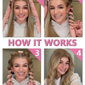 enterom muse jumbo heatless hair curler – oversized satin curling rod for voluminous overnight curls (beige, jumbo)