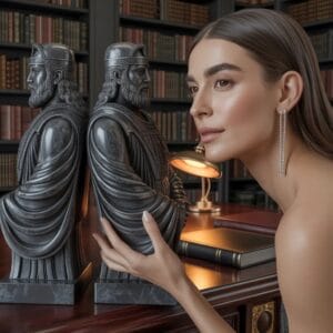 Nemesis Now Lord of the Rings Argonath bookends in hand-painted resin, officially licensed Middle-earth bookcase decor at 19cm tall