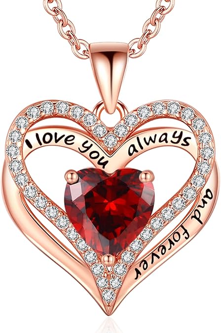 s925 sterling silver rose gold heart necklace