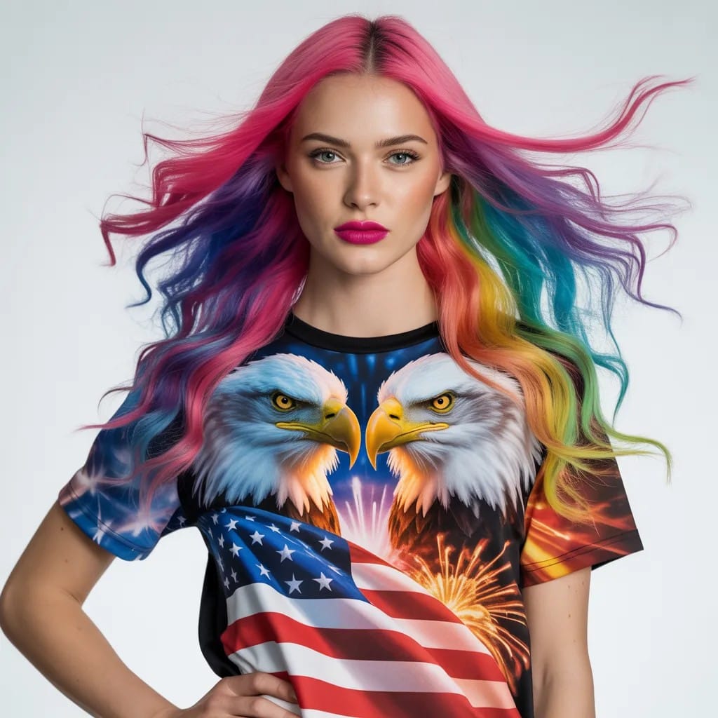 LURHONP American eagle flag graphic t-shirt with bold all-over print patriotic design for men and women LURHONP American eagle flag graphic t-shirt with bold all-over print patriotic design for men and women