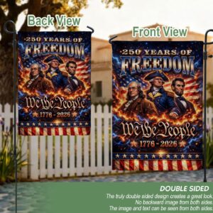 1776 2026 commemorative "we the people" 250th anniversary usa garden flag double sided patriotic yard sign, 12x18 inch