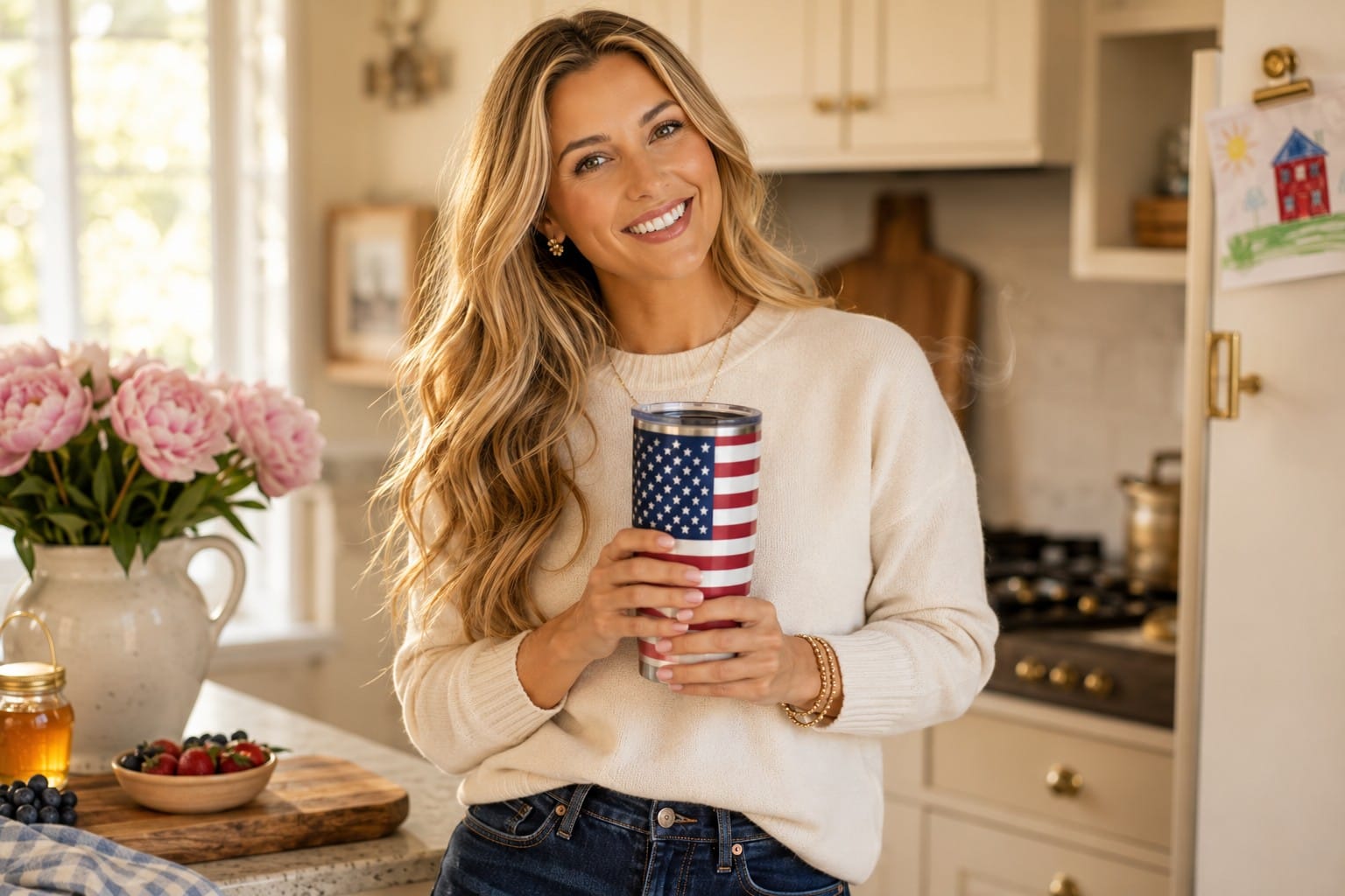 Trendy Wendy review BOFILL American flag tumbler 20oz stainless steel insulated patriotic mug gift for veterans 4th of July Memorial Day father's day keepsake test pass daily use functional patriotic gift everyday morning coffee America 250th Anniversary