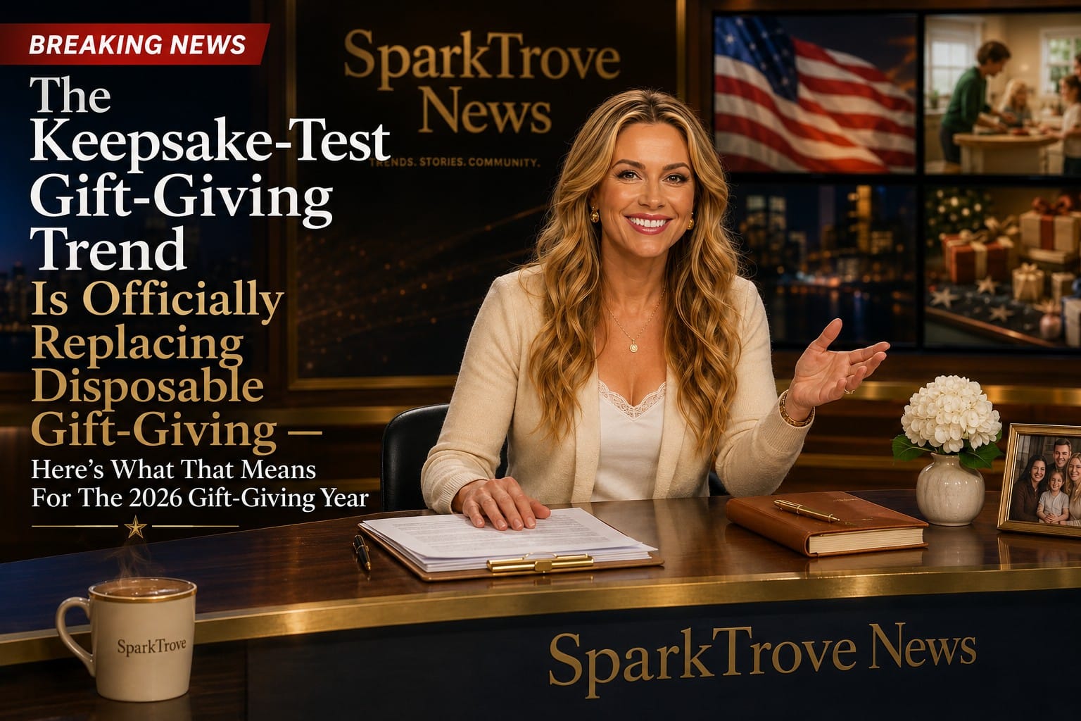 💛 The Keepsake-Test Gift-Giving Trend Is Officially Replacing Disposable Gift-Giving — Here's What That Means For The 2026 Gift-Giving Year Trendy Wendy at the SparkTrove News Desk delivering cultural commentary on the keepsake-test gift-giving trend replacing disposable gift-giving in the 2026 American gift-giving year at SparkTrove Trends