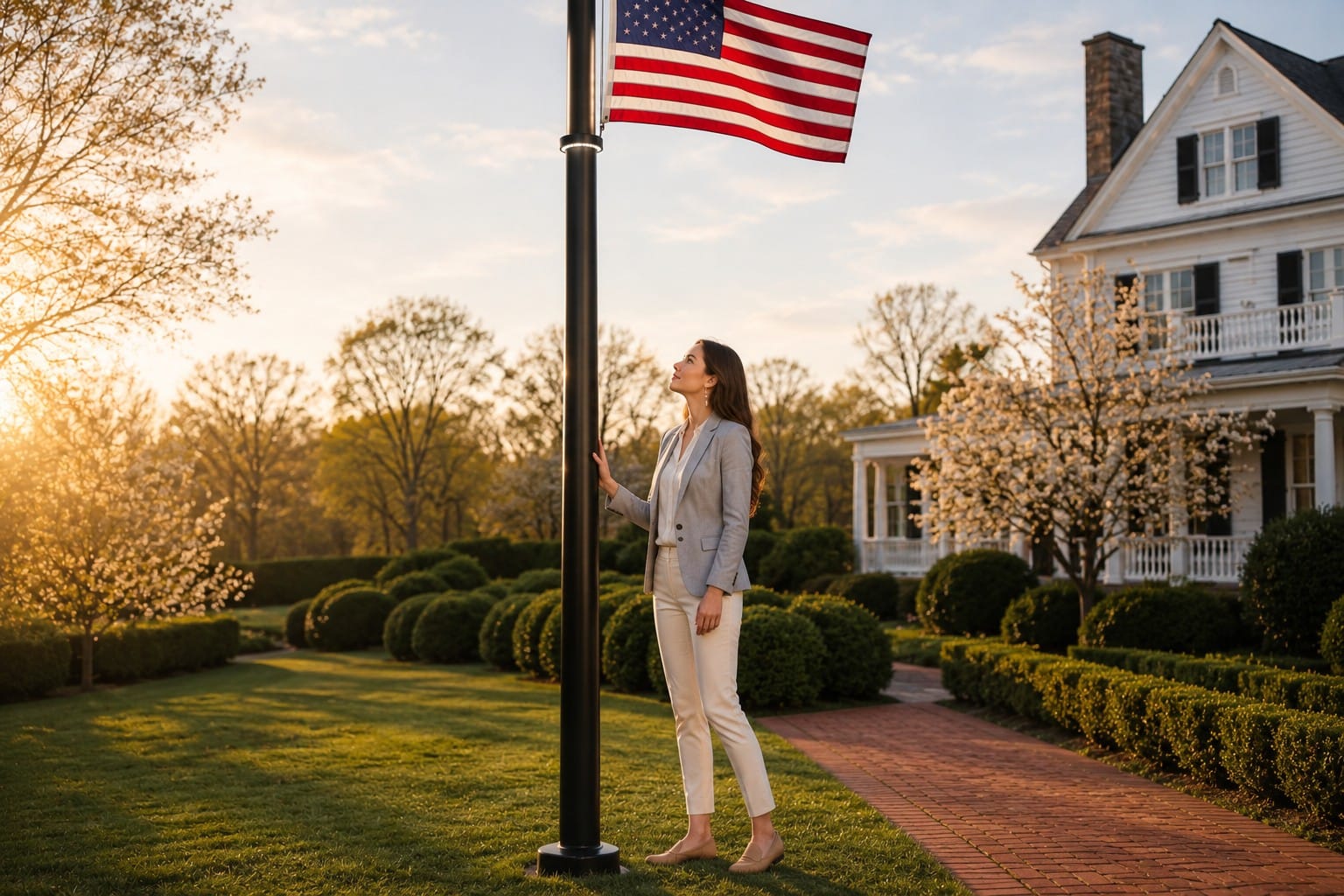 Luxe Lexi review 25 foot aluminum flagpole kit eagle topper solar LED light estate landscape 250th Anniversary 2026 four and a half star considered patriotism verdict