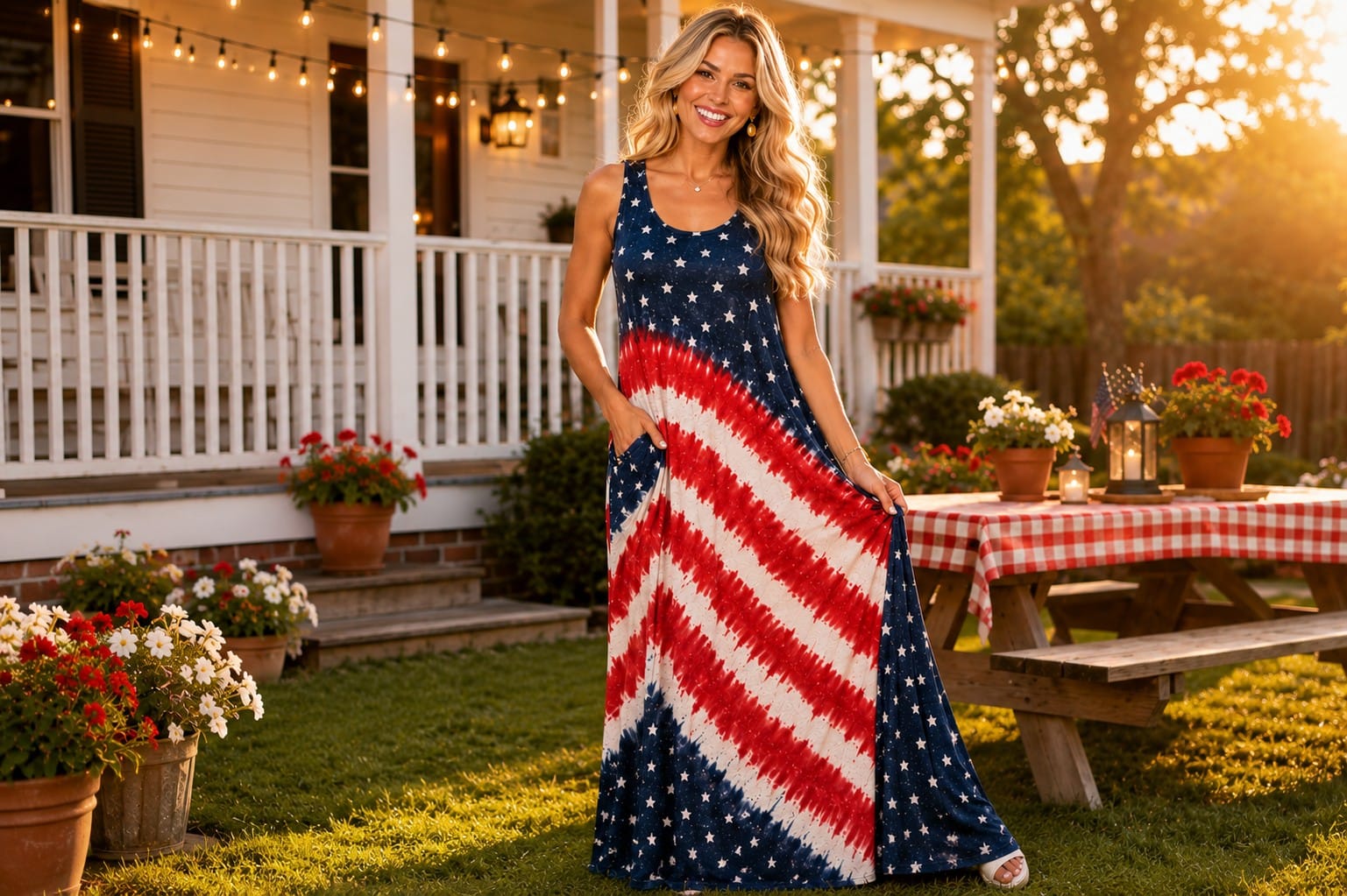 I Tested The For G and PL American Flag Maxi Dress For Three Weeks β Here's My Honest Verdict For G and PL womens 4th of July American flag sleeveless long maxi sundress with pockets review tie dye patriotic print Memorial Day 250th anniversary
