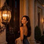The Best Copper & Brass Estate Lanterns: A Heritage Lighting Edit A collection of copper and solid brass heritage estate lanterns flanking grand home entrances at dusk