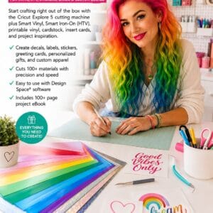 Cricut Explore 5 Essential Bundle + Rainbow Sampler