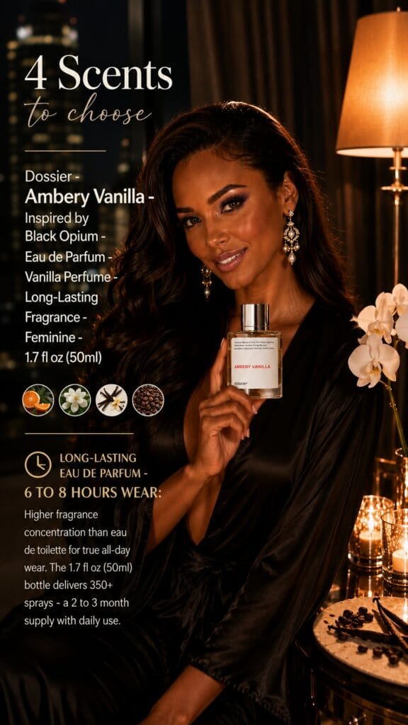 Dossier Ambery Vanilla: The Clean Black Opium Dupe for $26 dossier product image overlay