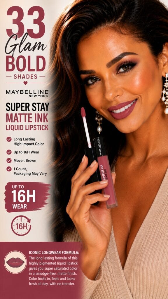 Maybelline Super Stay Matte Ink: The Transfer-Proof Red That Won't Budge Maybelline Super Stay Matte Ink ruby liquid matte lipstick applicator and swatch — Super Stay Matte Ink review