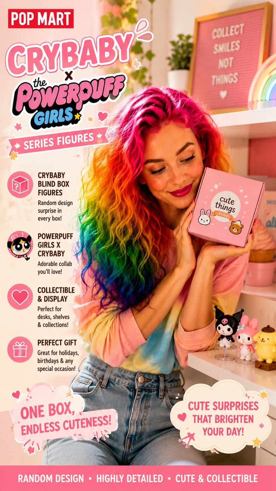 POP MART CRYBABY x Powerpuff Girls Series Blind Box POP MART CRYBABY x Powerpuff Girls series blind box collectible figure