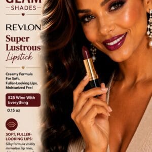 Revlon Super Lustrous lipstick in the deep wine shade 525 Wine With Everything