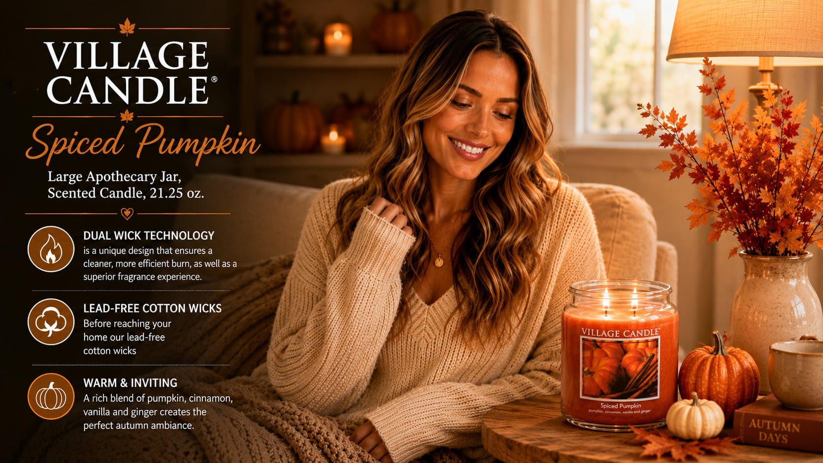 Trendy Wendy best fall candles — spiced pumpkin, warm apple pie, and farmhouse apothecary jars in a cozy setting — best fall candles