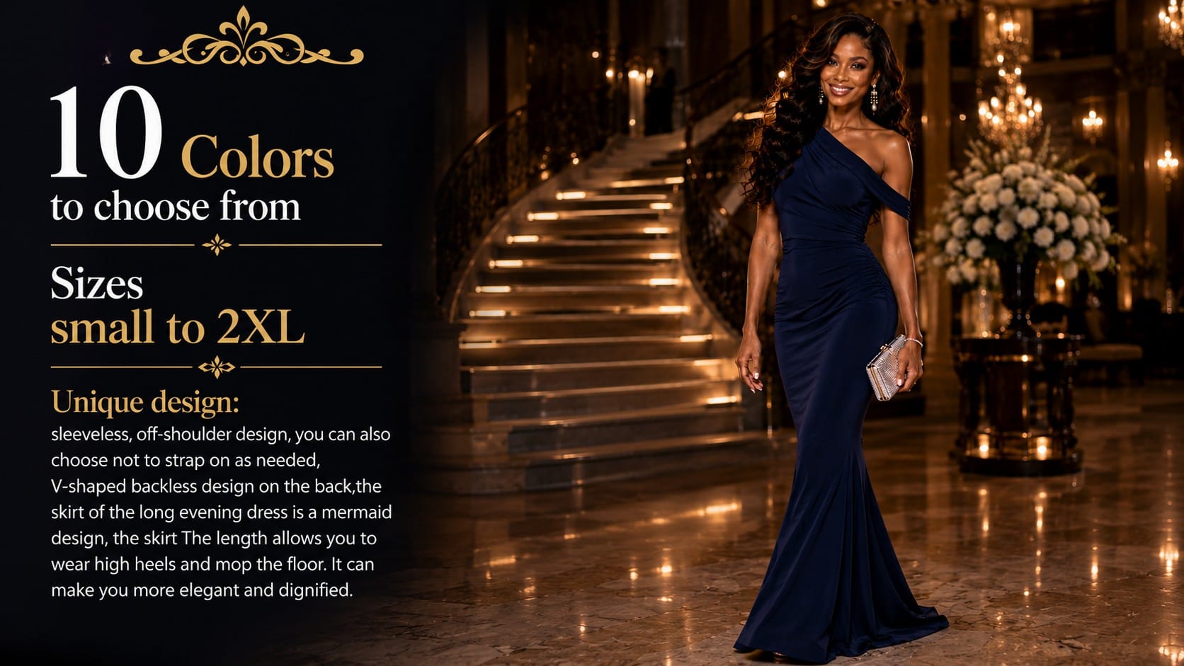 The YMDUCH Off-Shoulder Bodycon: The Dress You Wear to Be Looked At YMDUCH elegant off-shoulder bodycon long formal evening dress in black, worn at a black-tie event