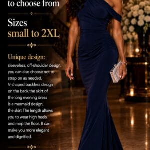 YMDUCH women's sleeveless off-shoulder bodycon long mermaid formal evening dress with V-back