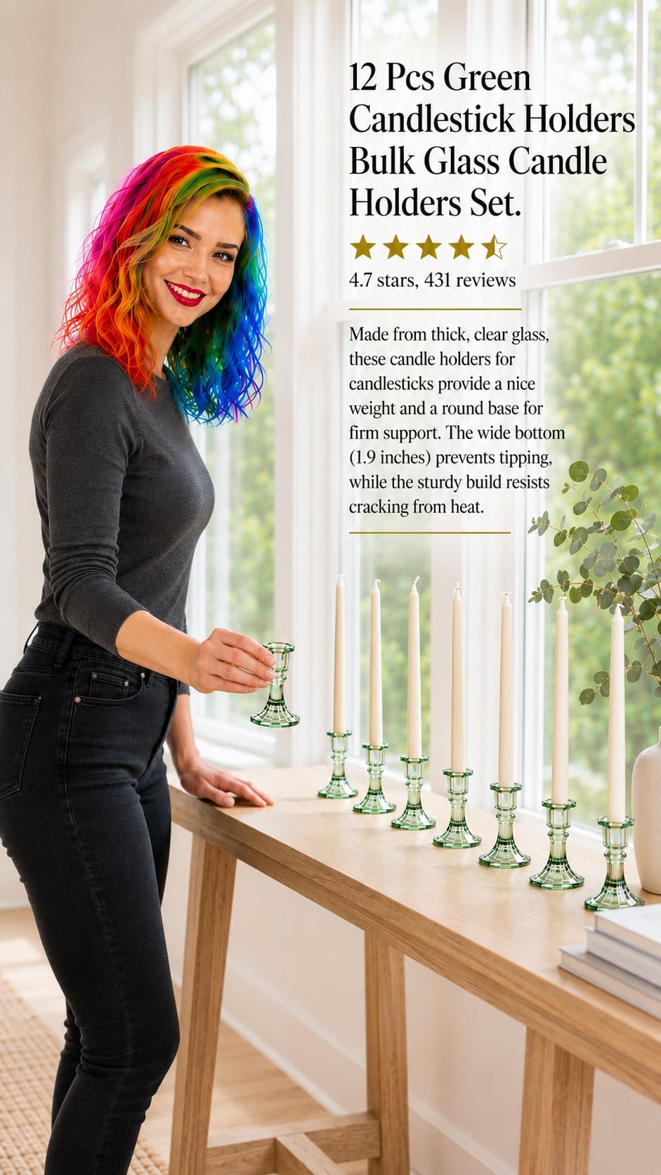 Colored Glass Candle Holders Review — The Perfect Match for Swirl Candles Colored glass taper candle holders