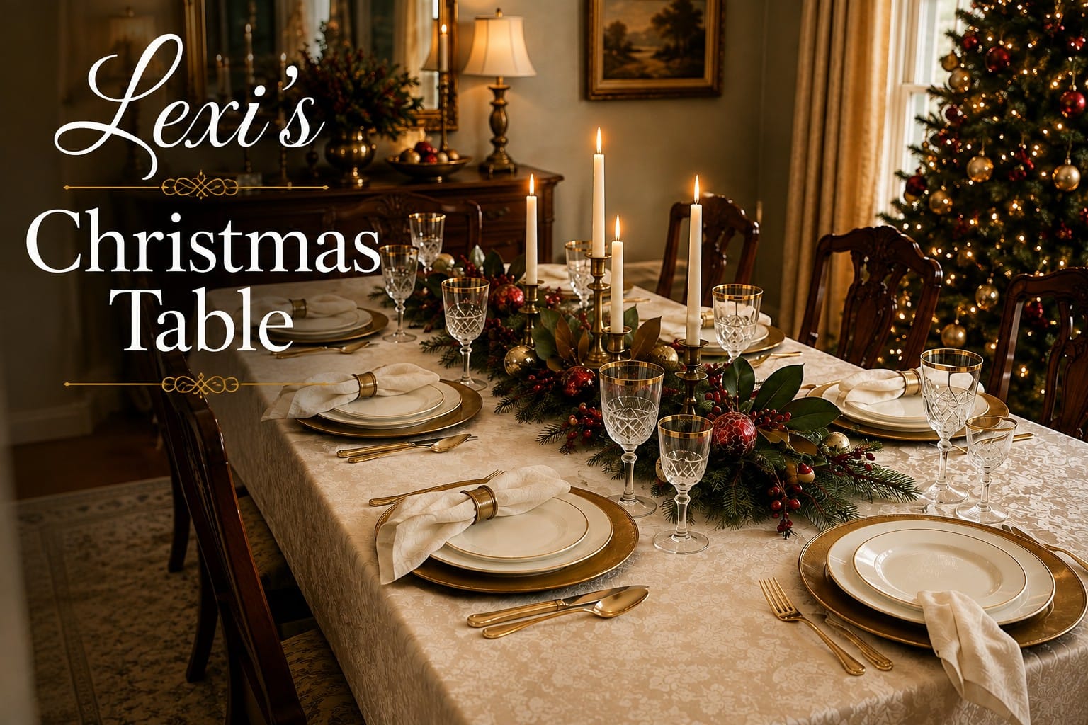 lexis christmas table entryway overlay