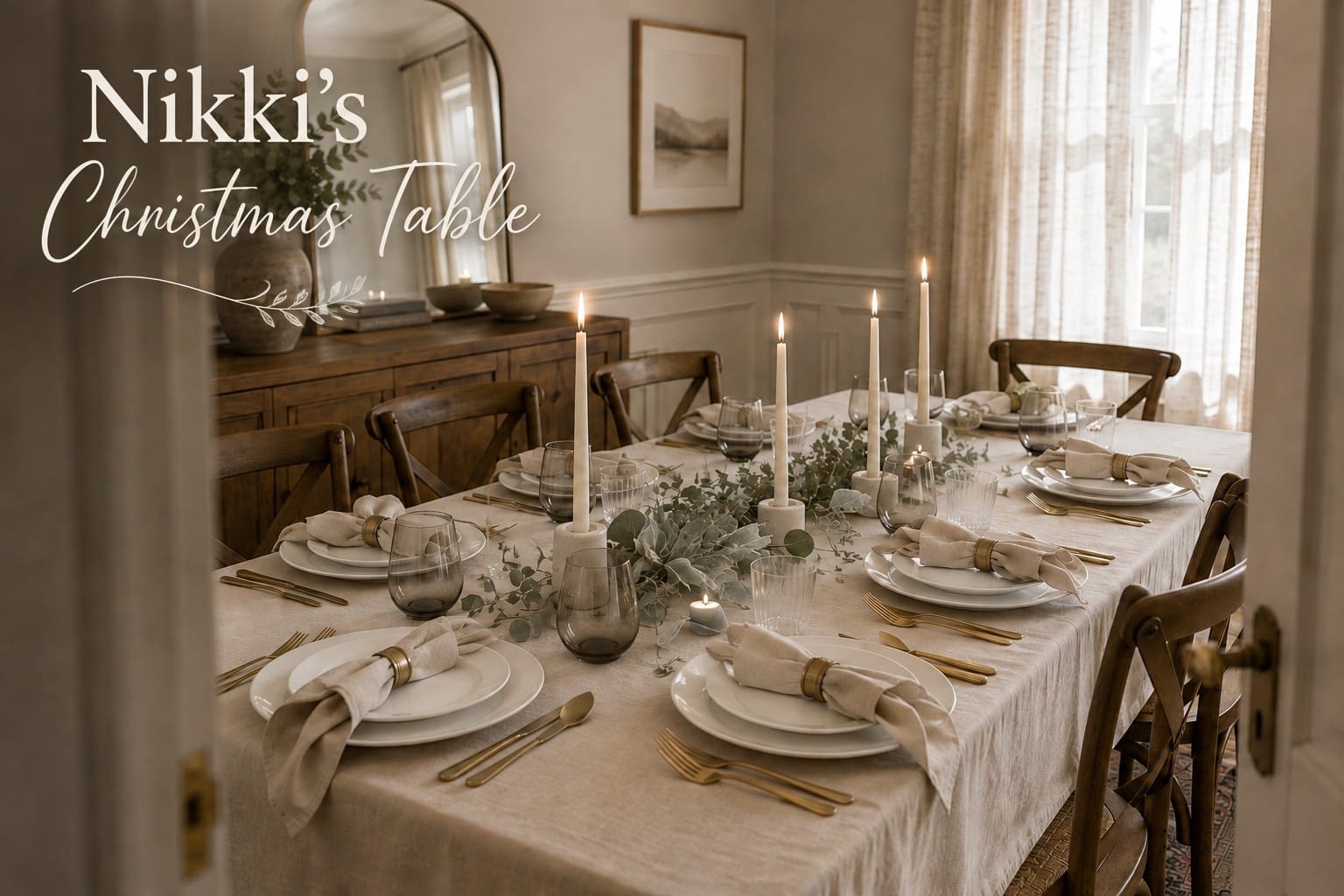 nikkis christmas table entryway overlay
