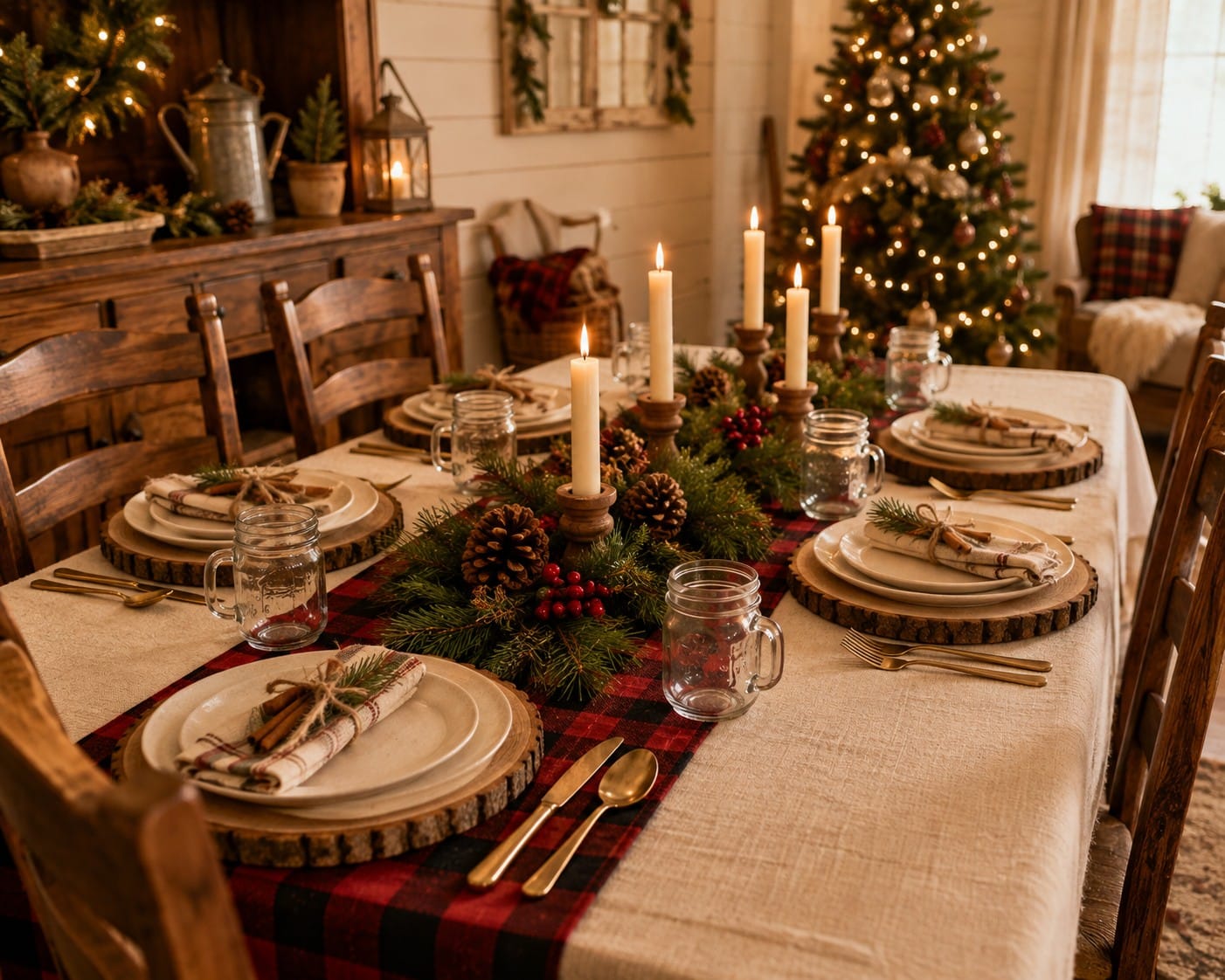 wendys christmas table entryway