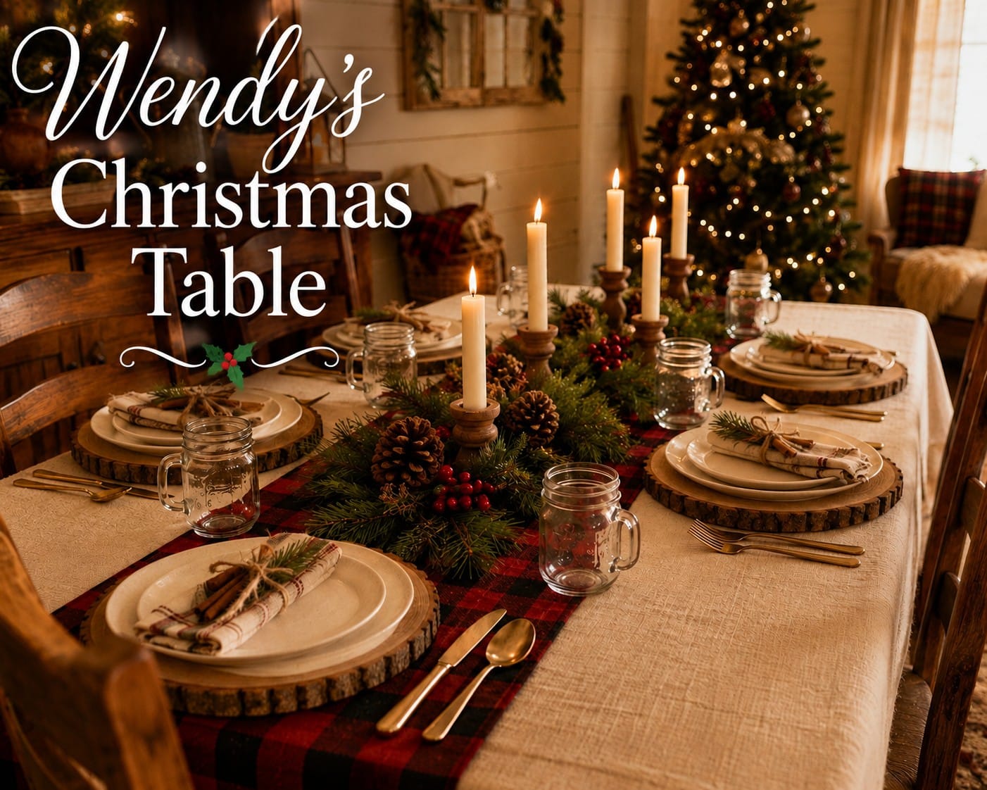Trendy Wendy's cozy farmhouse Christmas table