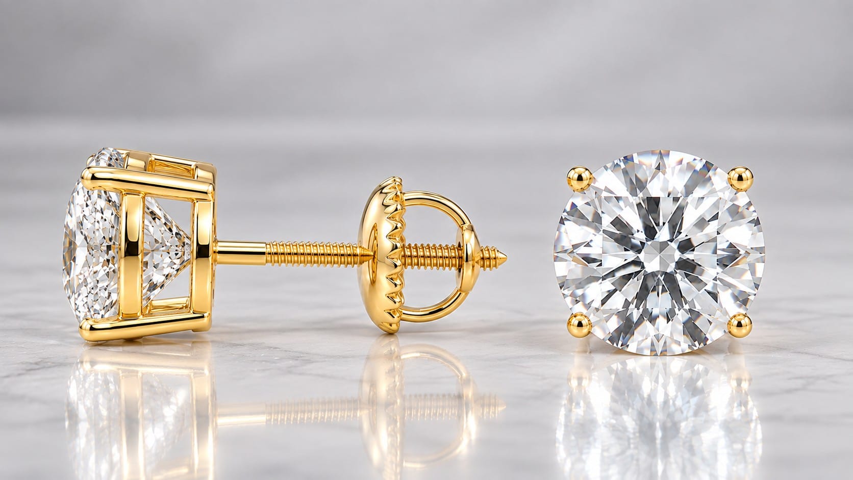 Adora Fine Jewelry Solid 14K Gold Moissanite Stud Earrings Review adora moissanite round studs hero