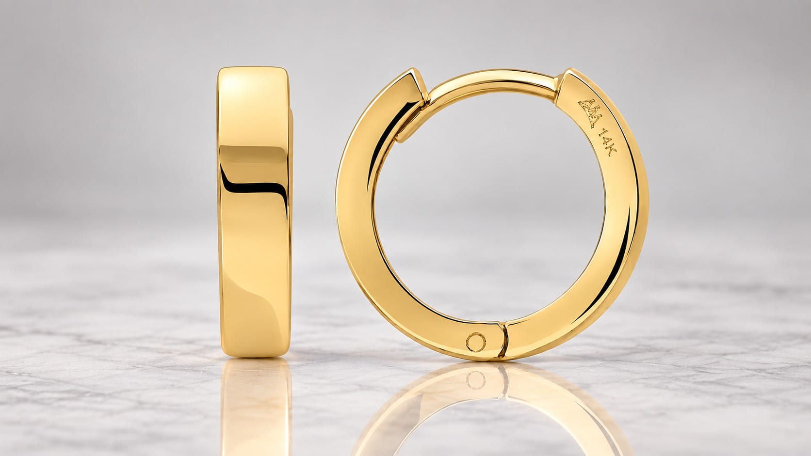 Art and Molly Solid 14K Gold Huggie Hoop Earrings Review art and molly 14k gold huggie hoops hero