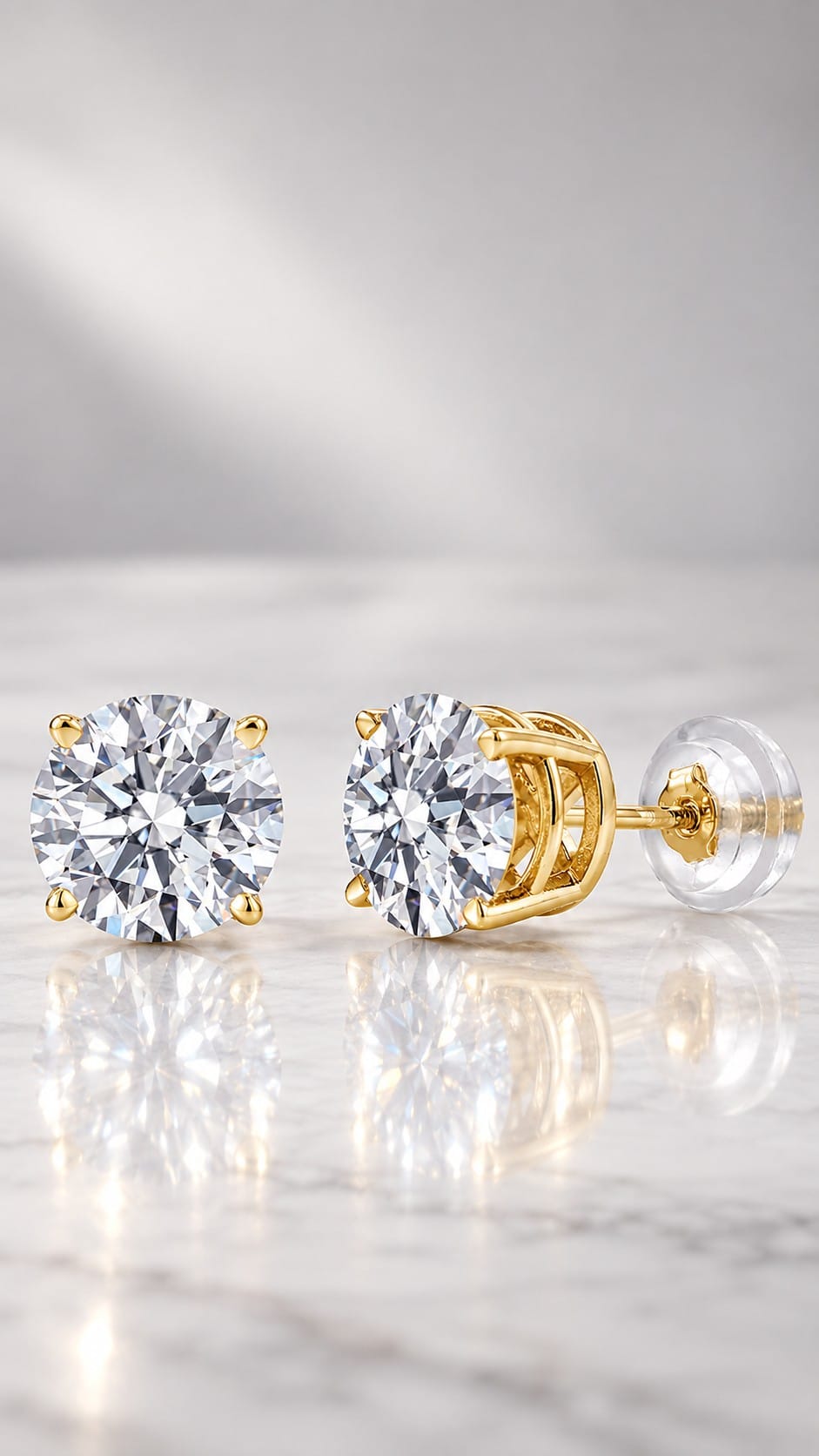 Fine Earrings Gifts for Her: Diamond, Moissanite and Solid Gold, Honestly Compared Gem Stone King lab grown diamond studs in solid 14K gold