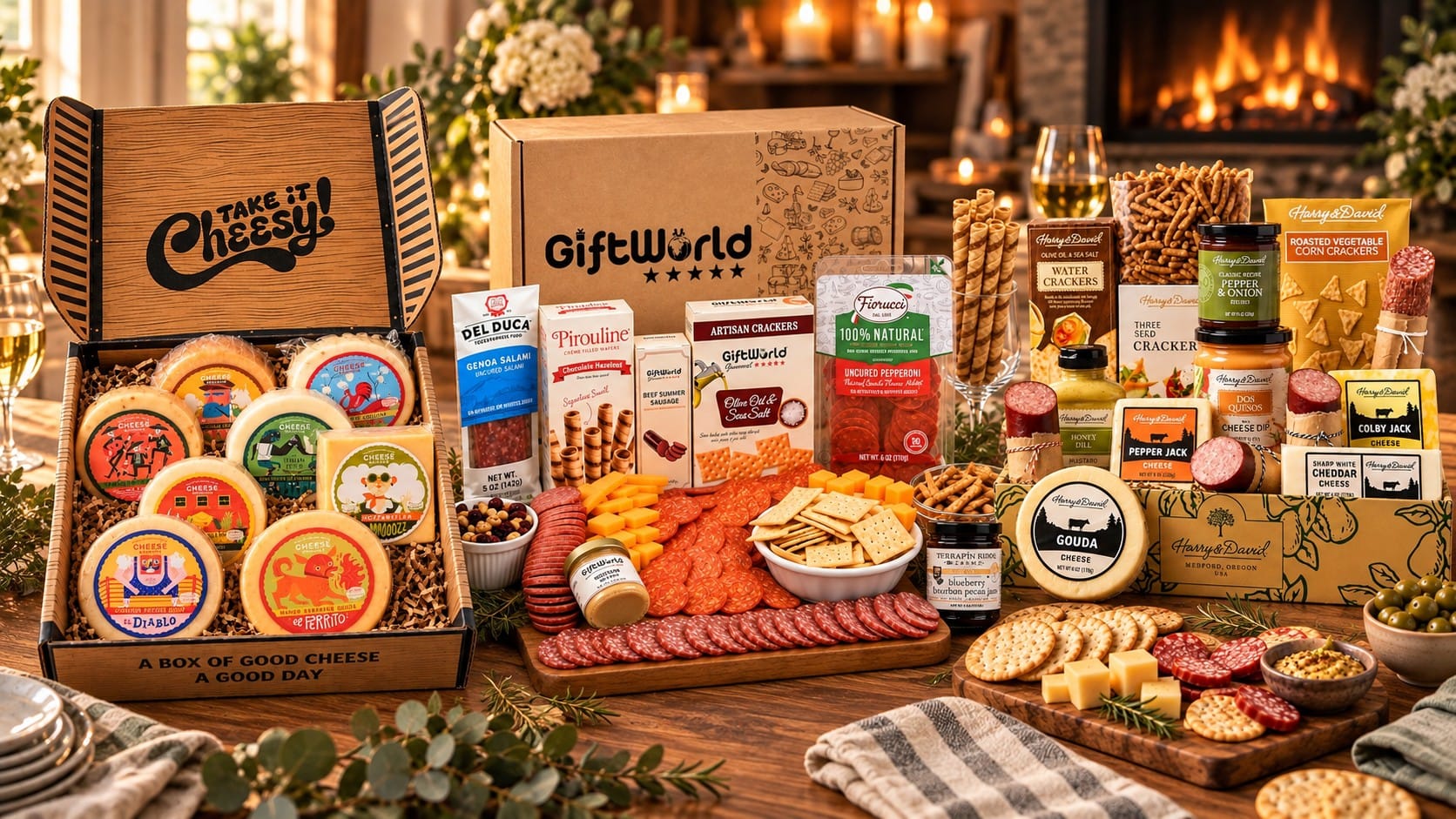 Ready-made meat and cheese charcuterie gift baskets